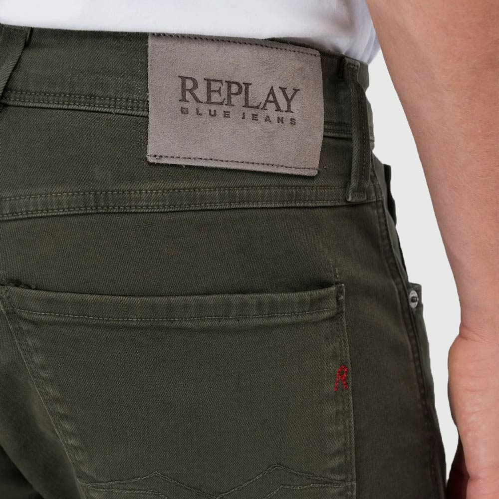 Anbass Stretch Denim Jeans - Olive
