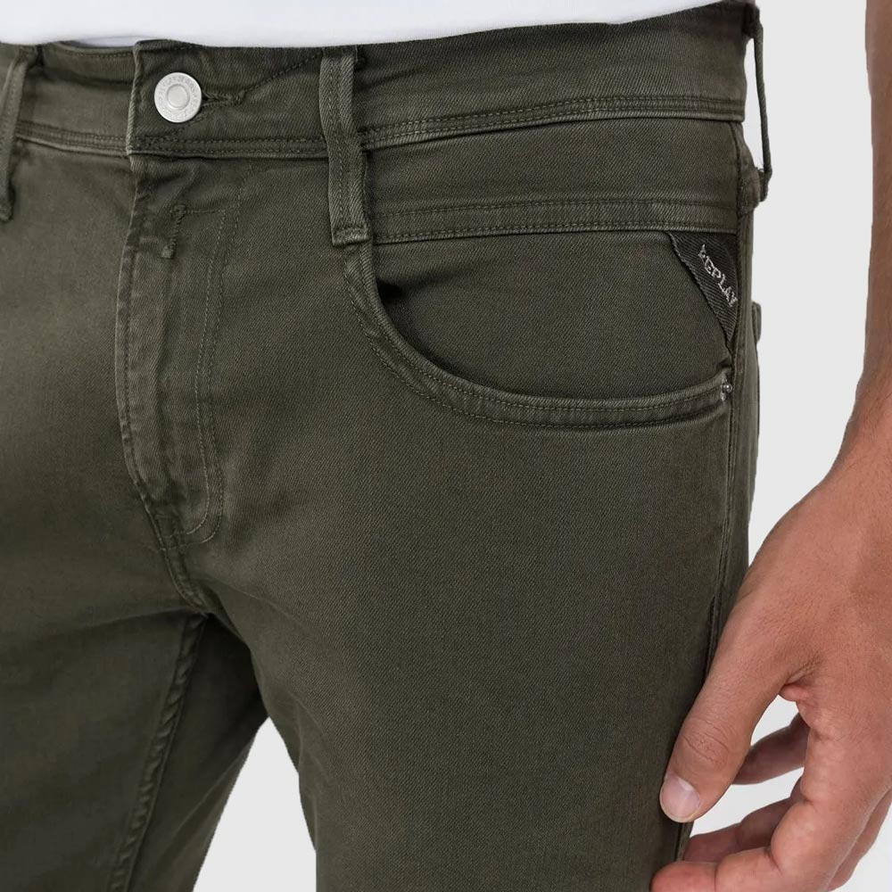 Anbass Stretch Denim Jeans - Olive