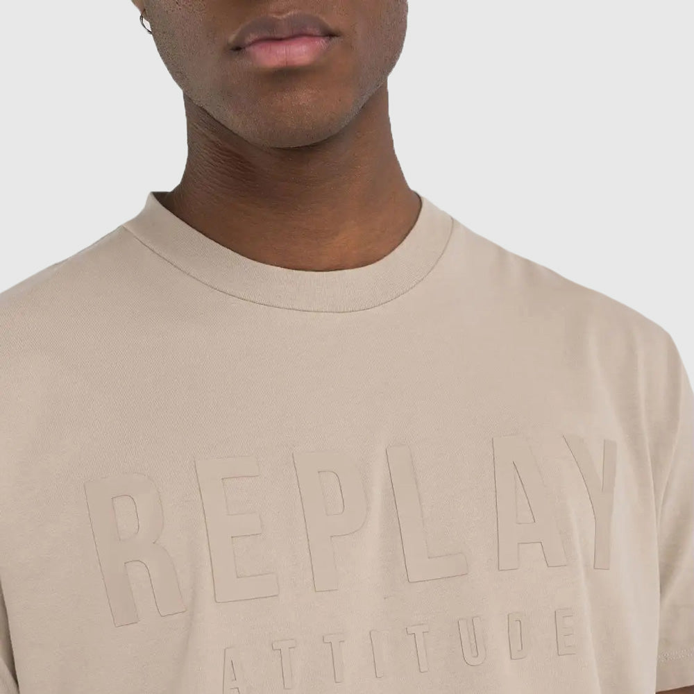 Attitude Print T- Shirt - Taupe