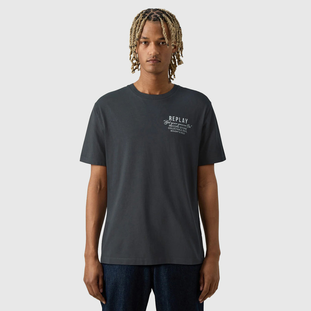 Replay Back Graphic T-Shirt - Black |ThirdBaseUrban