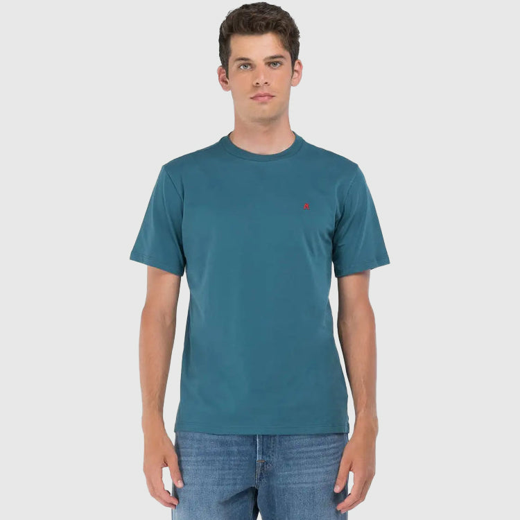 Replay Contrast Logo T-Shirt - Teal |ThirdBaseUrban