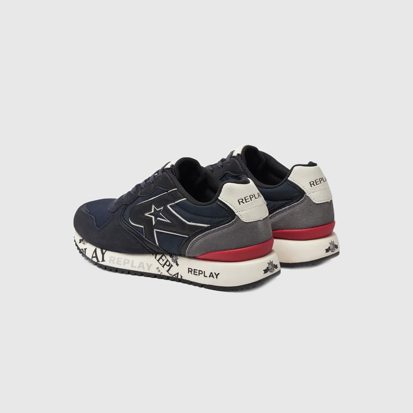 Fiber M Print Sneaker - Navy