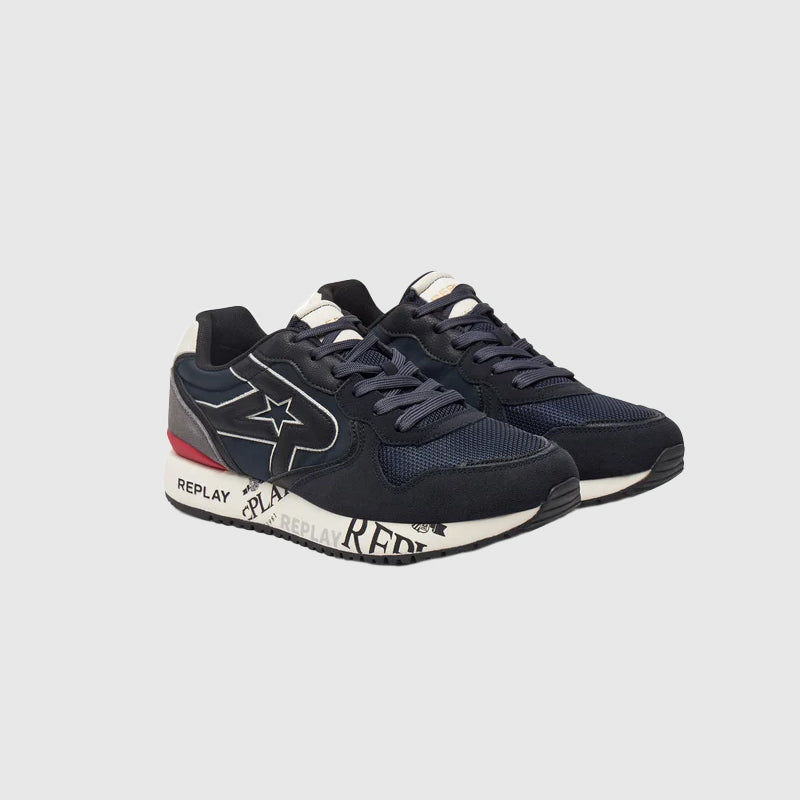 Fiber M Print Sneaker - Navy