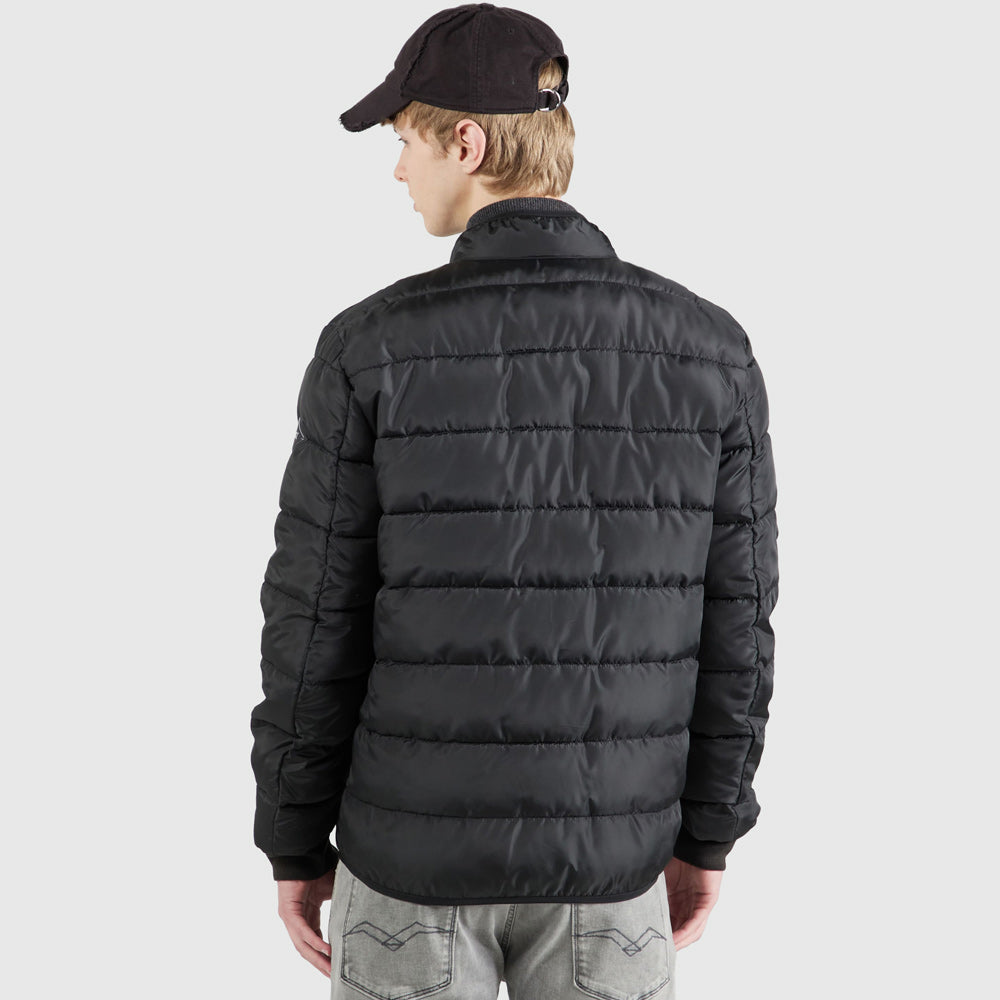 Badge Puffer Jacket - Black