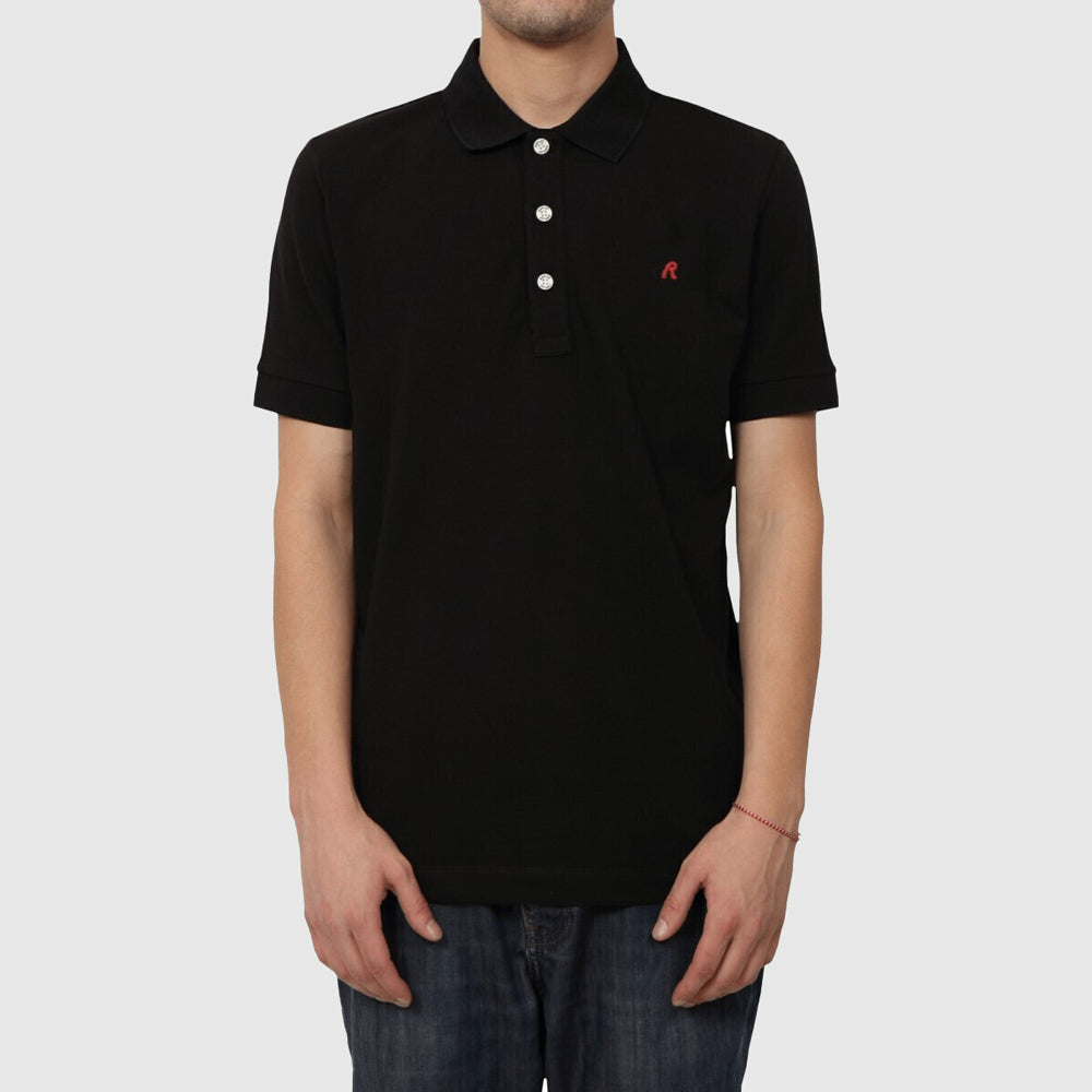 Replay Stretch Piquet Golfer - Black |ThirdBaseUrban