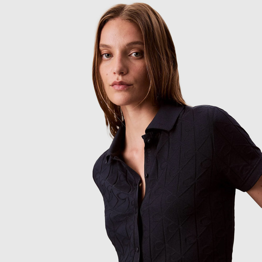 Aop Jacquard Golfer - Navy