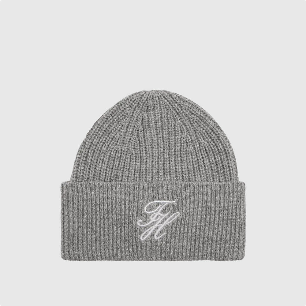 Tommy Hilfiger Script Cashmere Beanie - Grey |ThirdBaseUrban