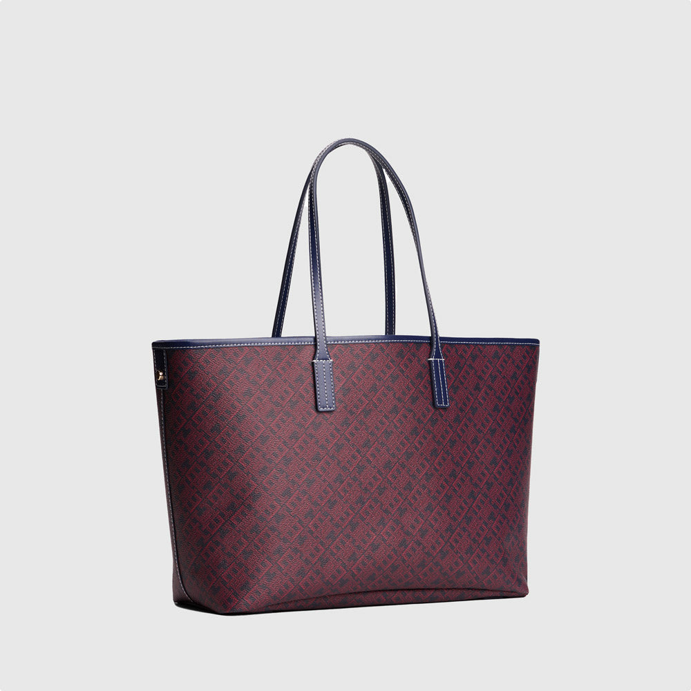 Monoplay Leather Tote - Navy Multi