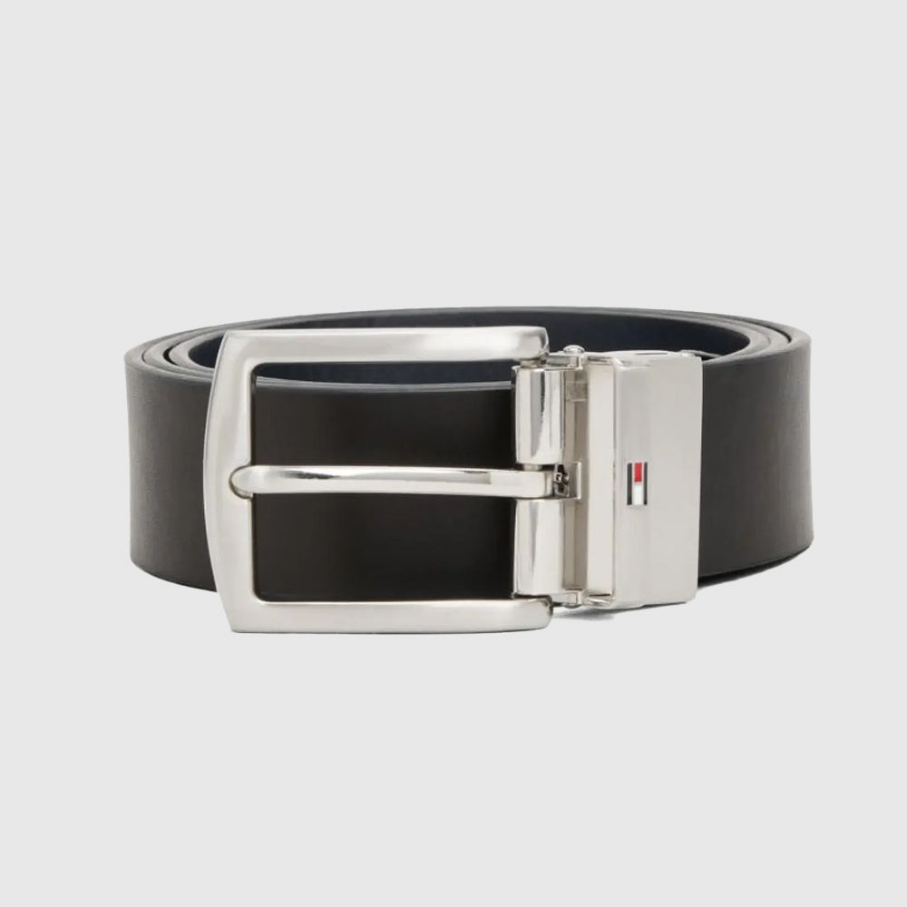 Reversible Leather Belt - Navy Multi