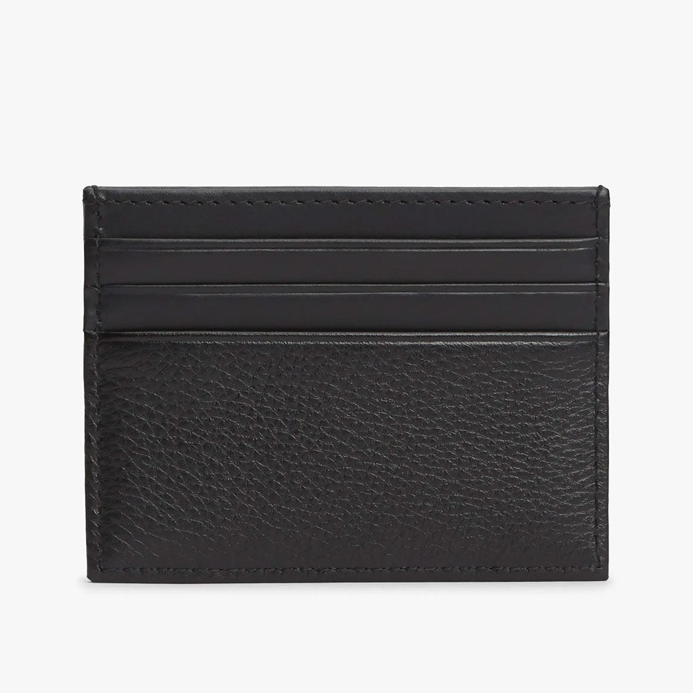 Logo Leather Credit Card Holder - Black