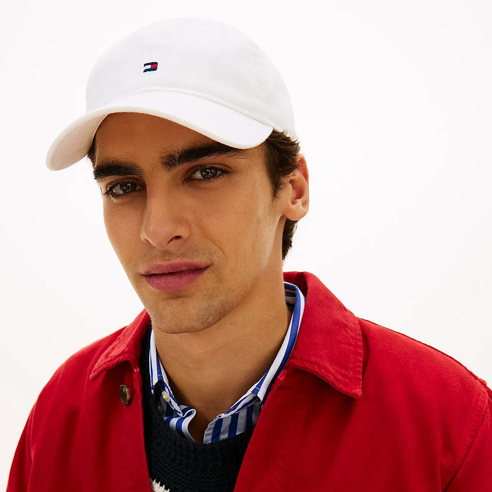 Hilfiger Flag Embroidery Baseball Cap - White