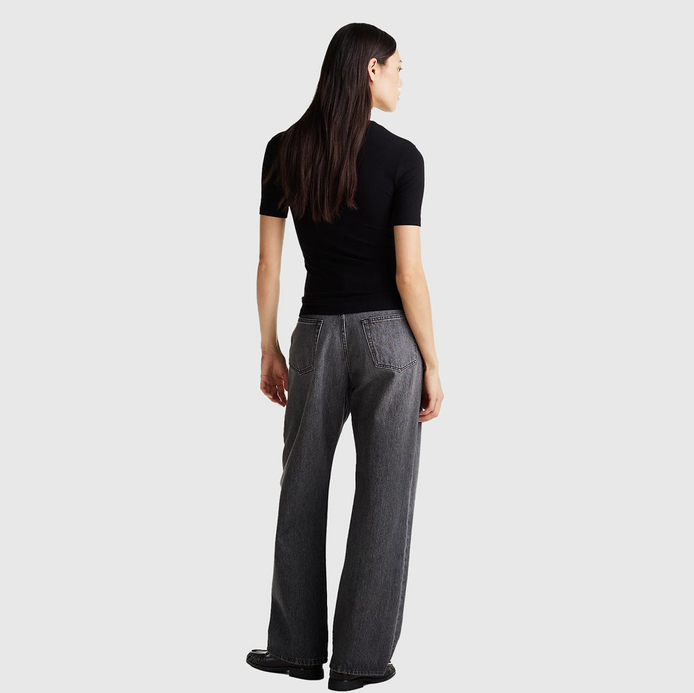 Rib Knit T-Shirt - Black