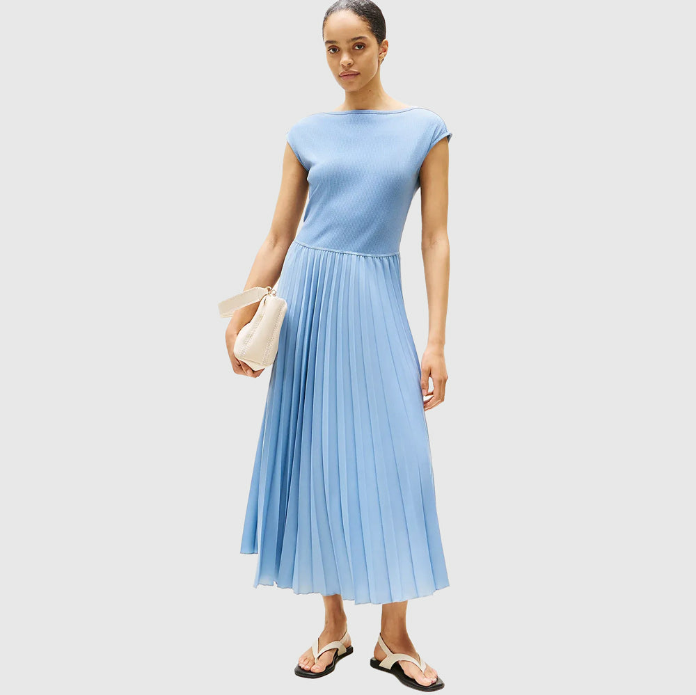 Tommy Hilfiger Rib Midi Dress - Light Blue |ThirdBaseUrban