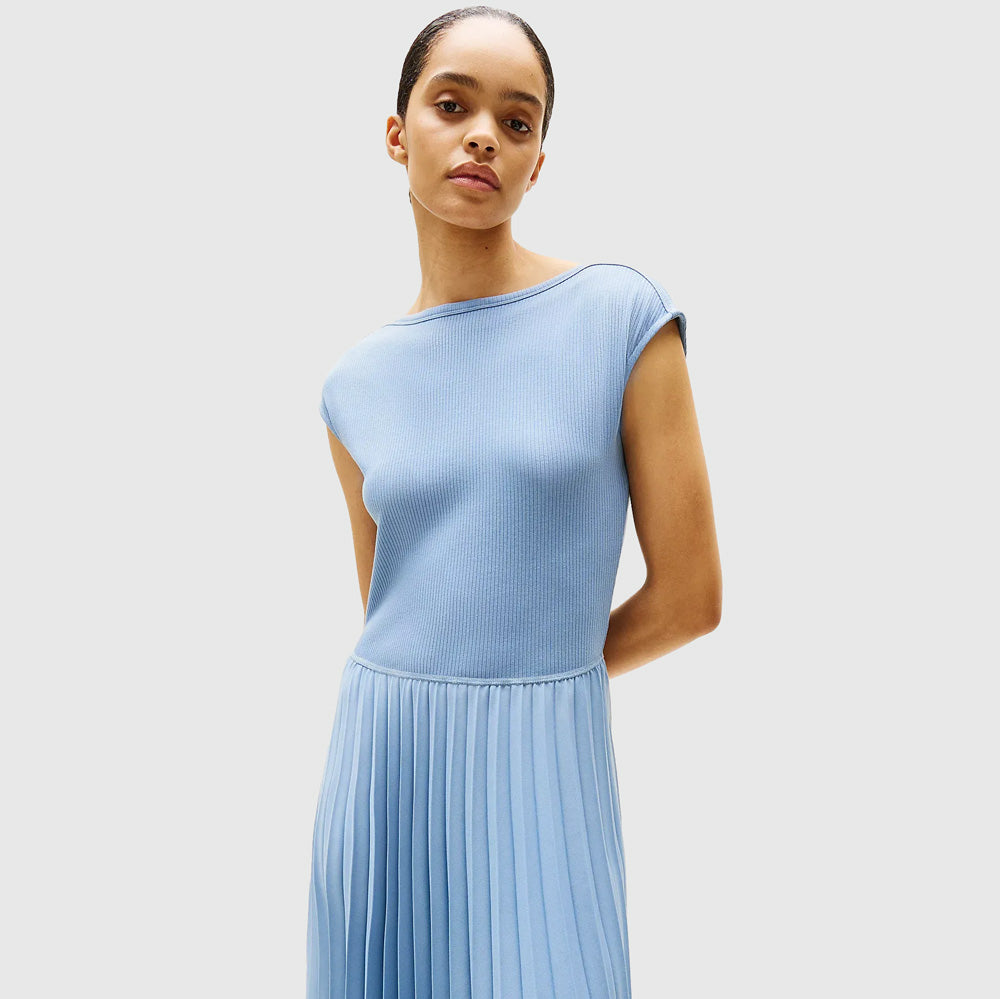Rib Midi Dress - Light Blue