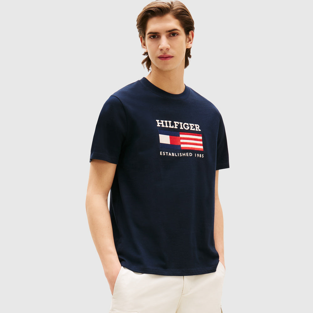 Tommy Hilfiger Americana Flag Box T - Shirt - Navy |ThirdBaseUrban