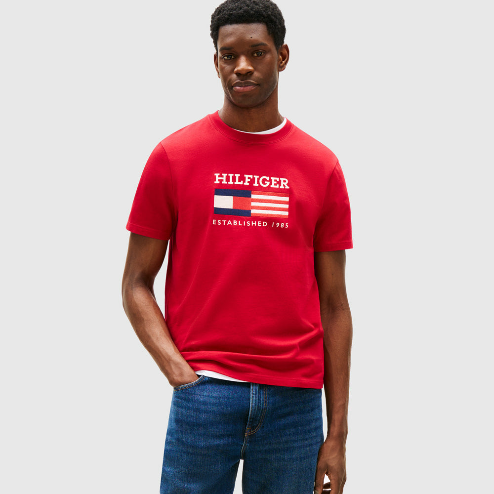 Tommy Hilfiger Americana Flag Box T - Shirt - Red |ThirdBaseUrban