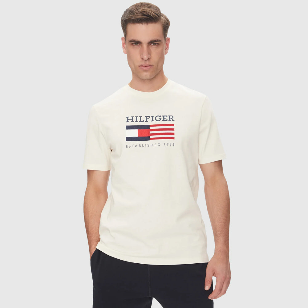 Tommy Hilfiger Americana Flag Box T - Shirt - Ivory |ThirdBaseUrban