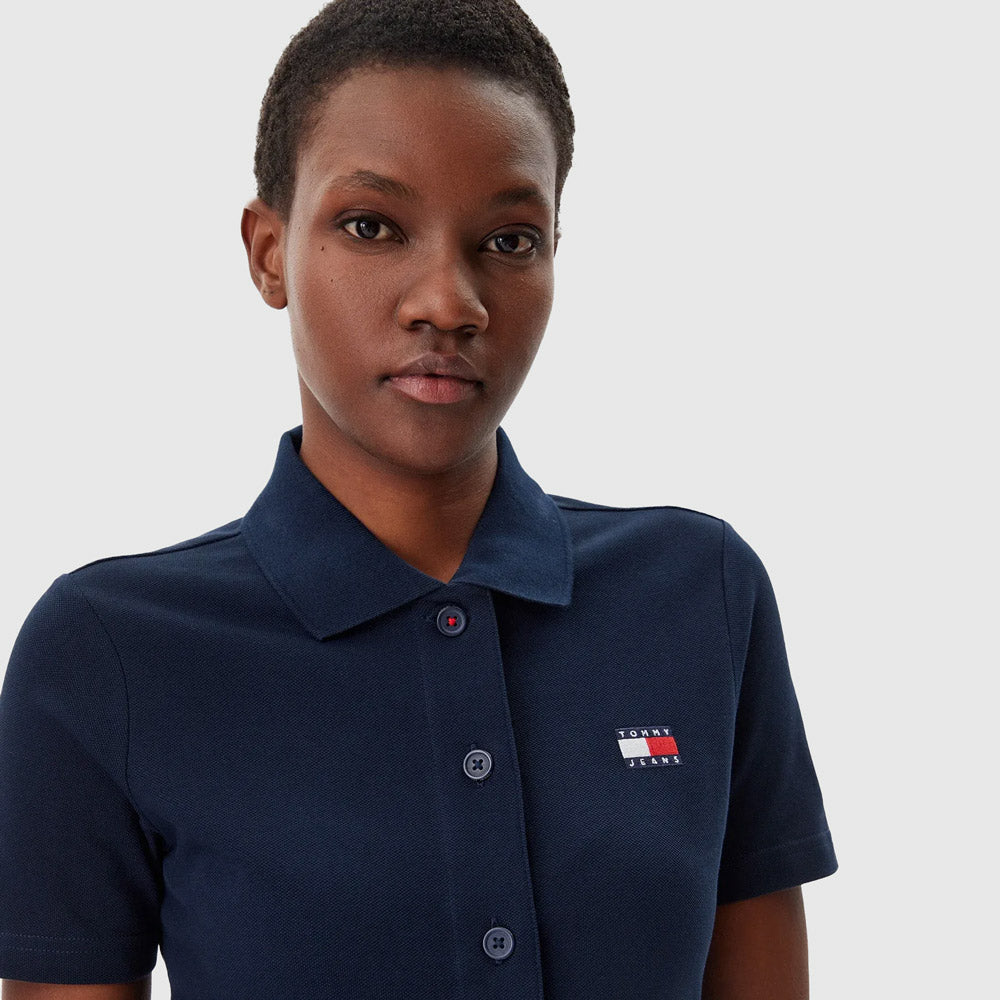 Badge Pique Golfer Dress - Navy