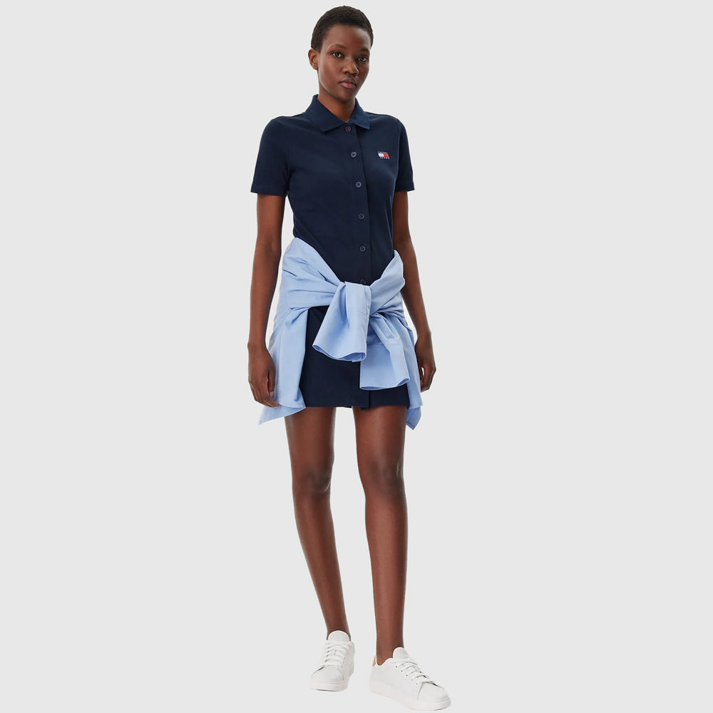 Badge Pique Golfer Dress - Navy