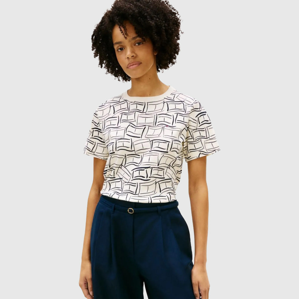 Tommy Hilfiger Boxy Interlock T- Shirt - Calico |ThirdBaseUrban
