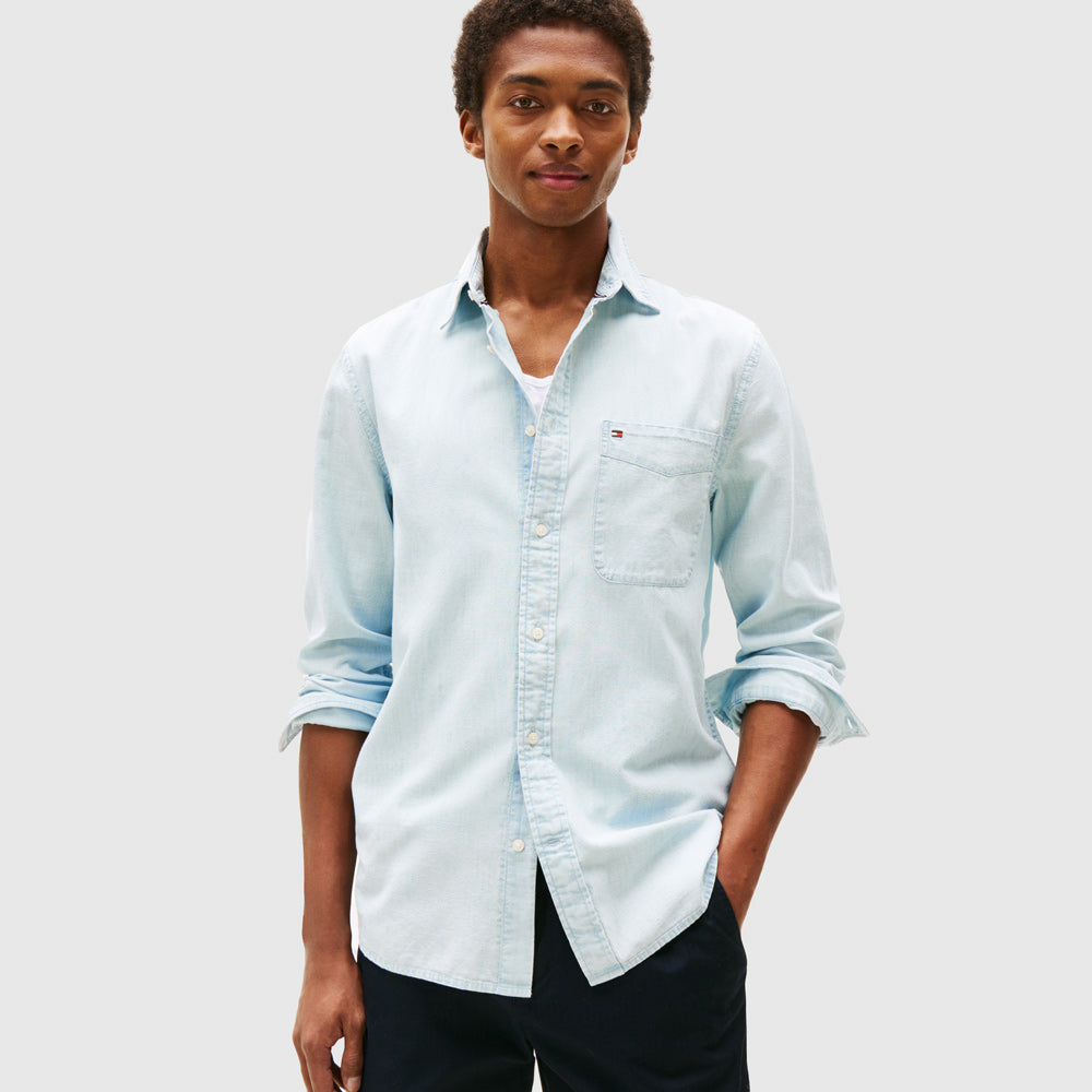 Tommy Hilfiger Chambray Pocket Shirt - Denim Light |ThirdBaseUrban