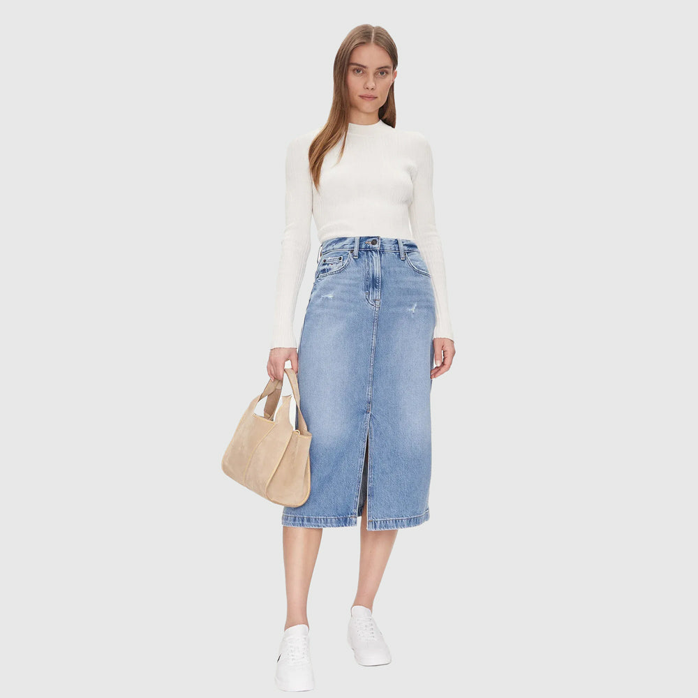 Claire Midi Skirt - Denim Light