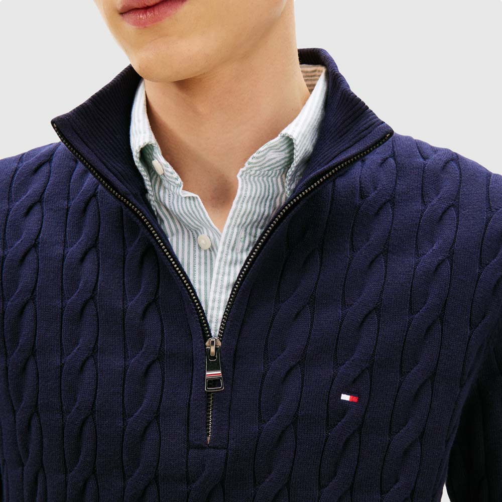 Classic Cable Sweater - Navy