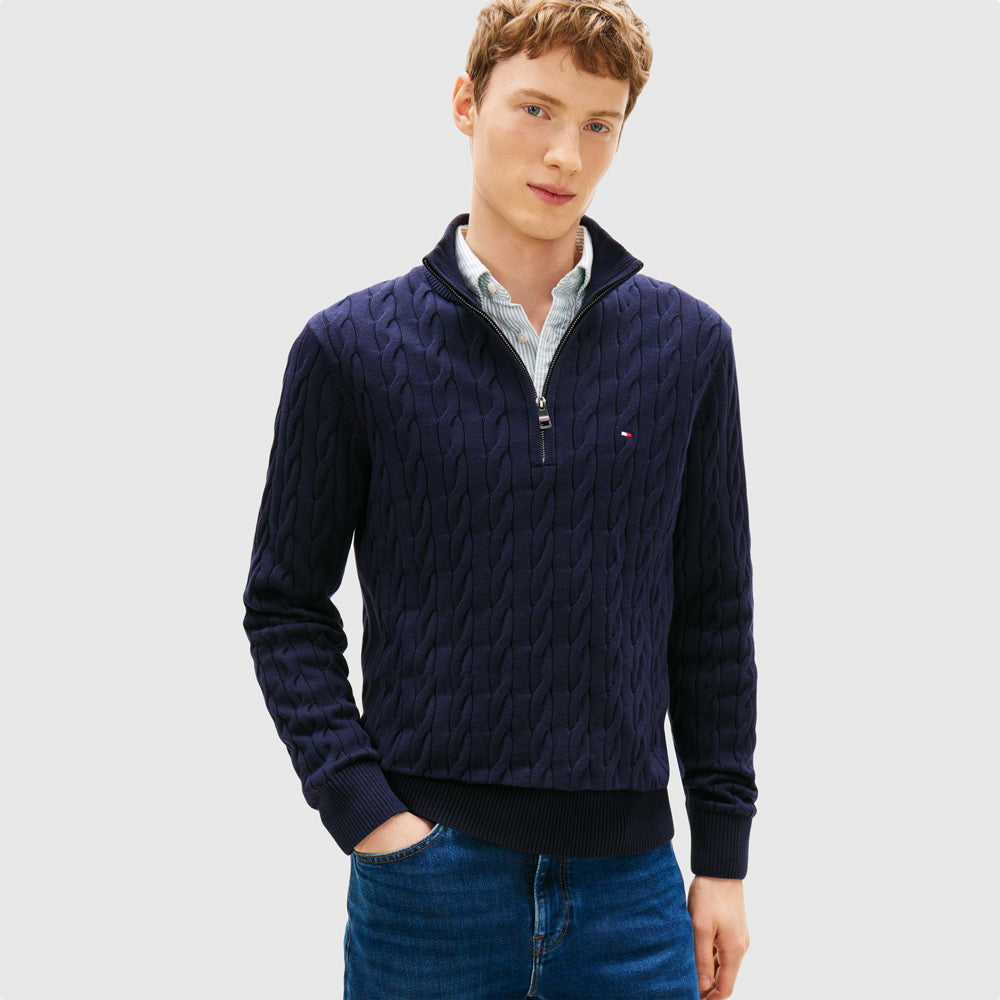 Tommy Hilfiger Classic Cable Sweater - Navy |ThirdBaseUrban