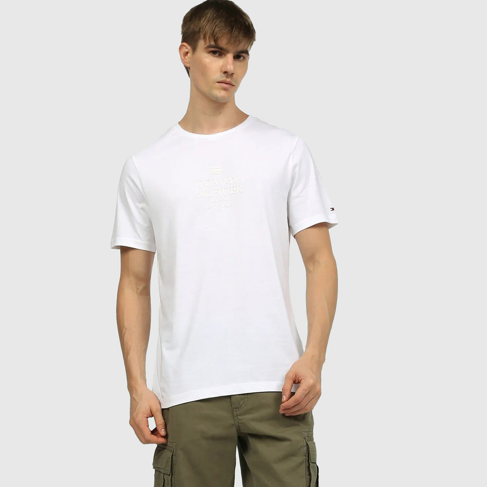Tommy Hilfiger Tonal Hilfiger T-Shirt - White |ThirdBaseUrban