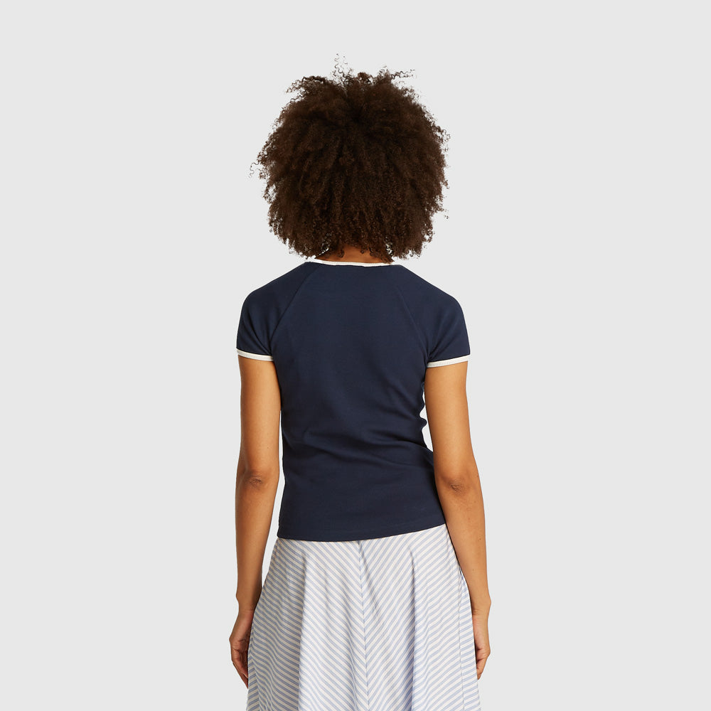 Contrast Ringer T-Shirt - Navy