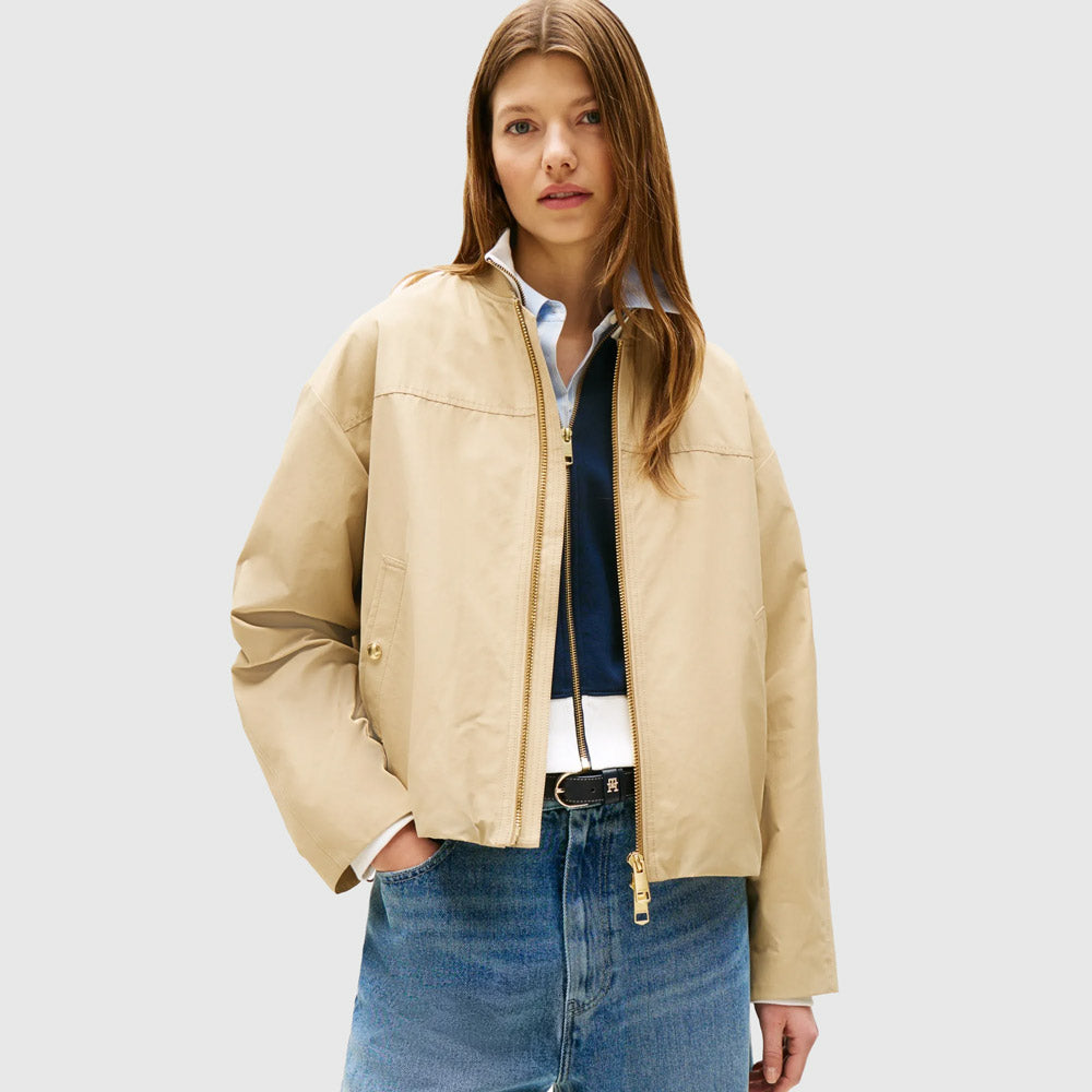 Tommy Hilfiger Nylon Bomber - Ivory |ThirdBaseUrban