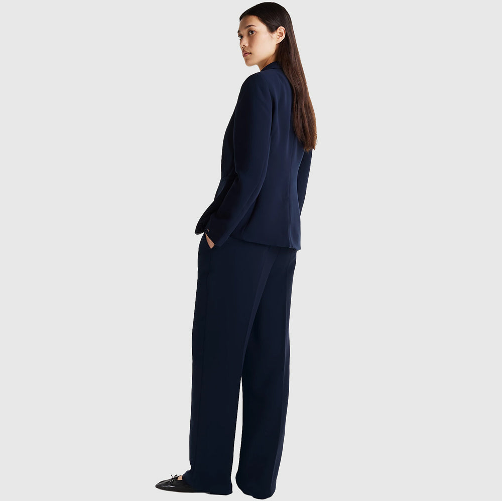 Crepe Slim Blazer - Navy