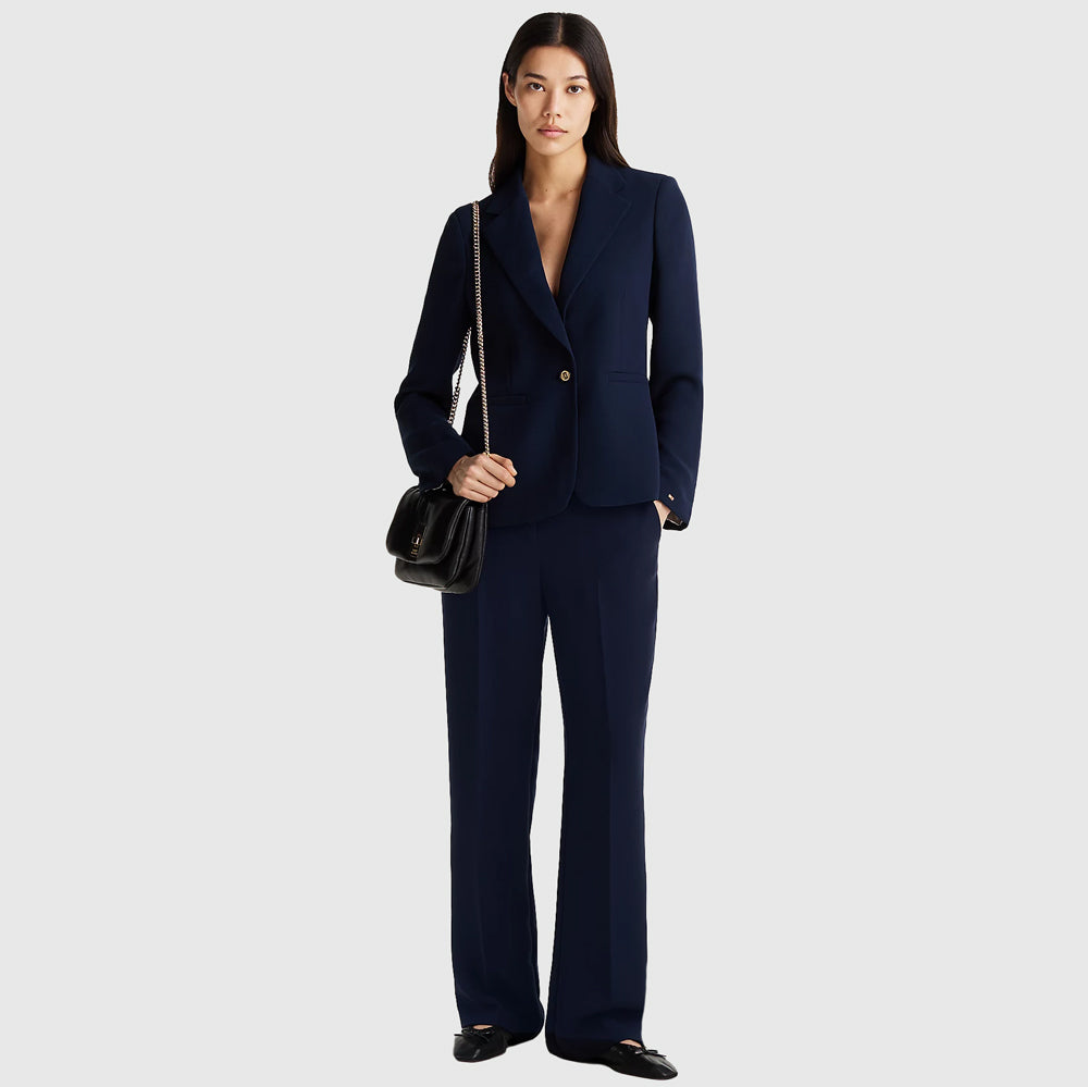 Crepe Slim Blazer - Navy