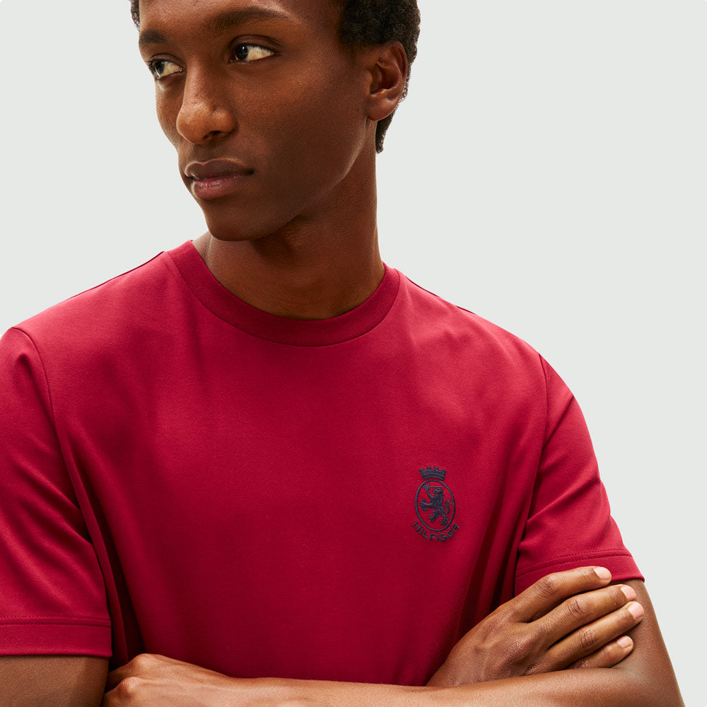 Crest Interlock T-Shirt - Rouge