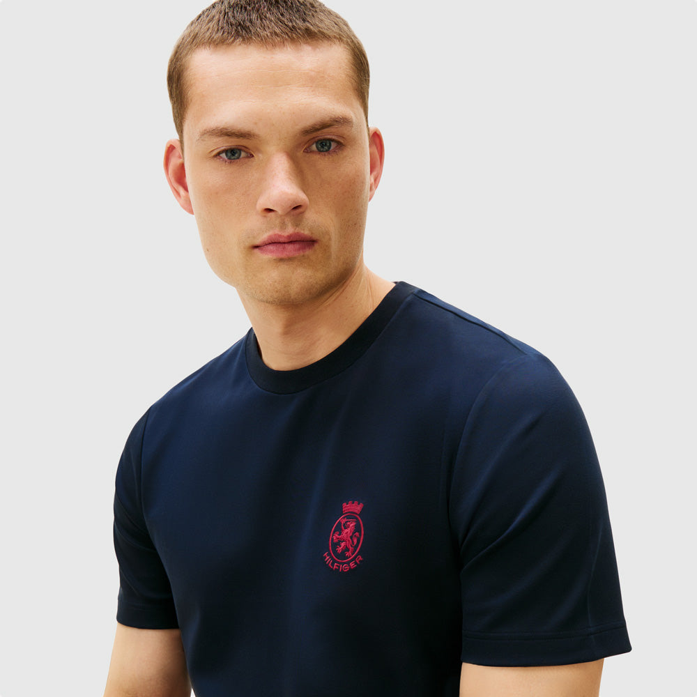 Crest Interlock T-Shirt - Navy