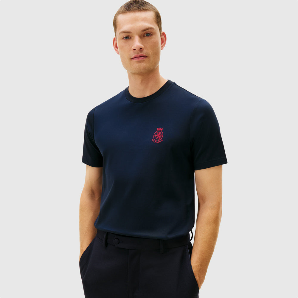 Tommy Hilfiger Crest Interlock T-Shirt - Navy |ThirdBaseUrban
