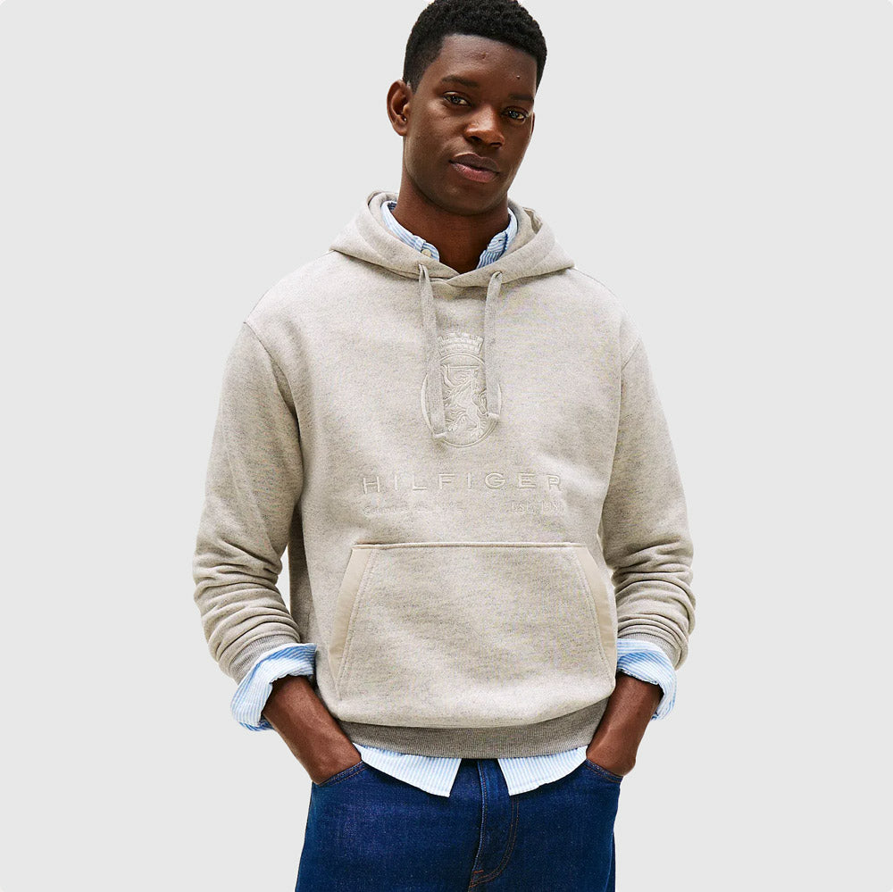 Tommy Hilfiger Crest Graphic Hoodie - Grey Heather |ThirdBaseUrban
