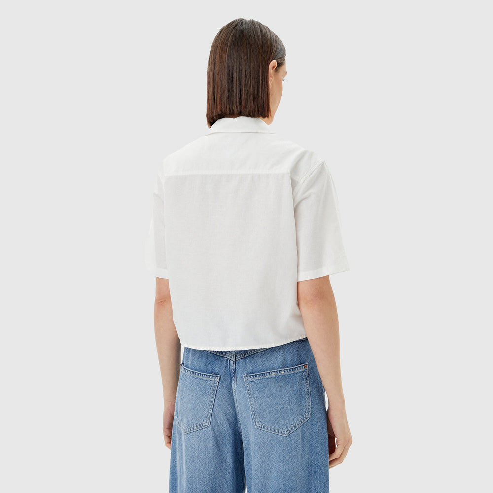 Linen Crop Shirt - Ecru