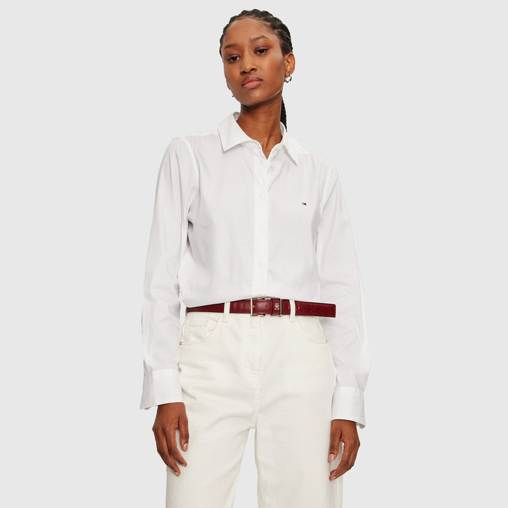 Tommy Hilfiger Poplin Regular Shirt - White |ThirdBaseUrban