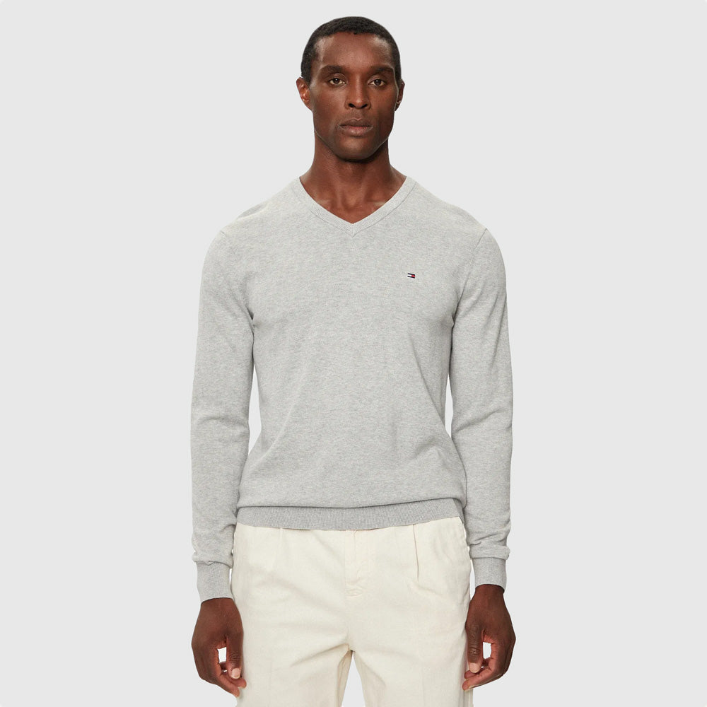 Tommy Hilfiger Essential Cotton Sweater - Grey Heather |ThirdBaseUrban