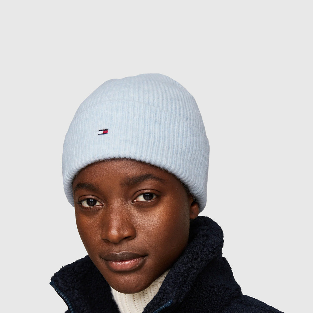 Tommy Hilfiger Essential Flag Beanie - Light Blue |ThirdBaseUrban