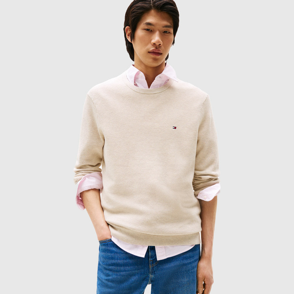 Tommy Hilfiger Essential Sweater - Oatmilk |ThirdBaseUrban