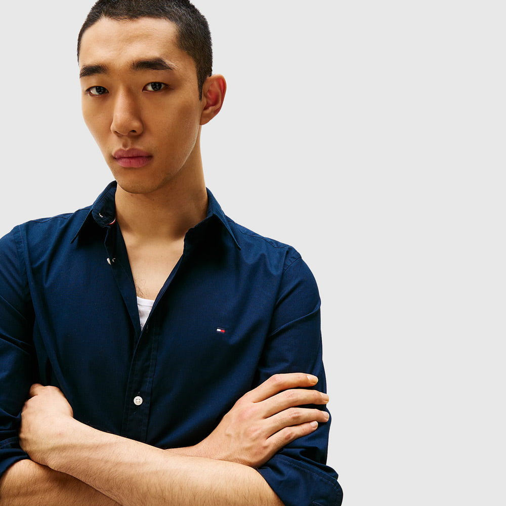 Poplin Collar Shirt - Navy