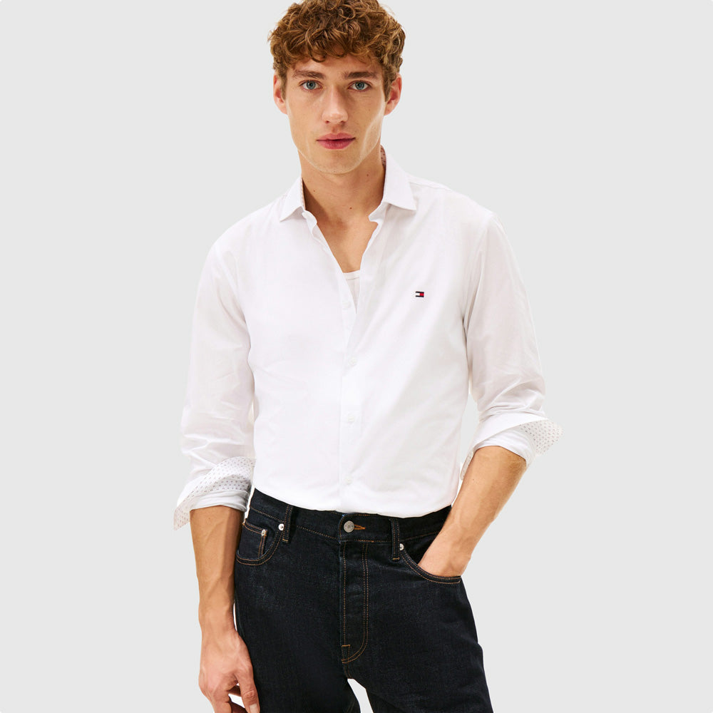 Tommy Hilfiger Flex Dobby Shirt - White |ThirdBaseUrban