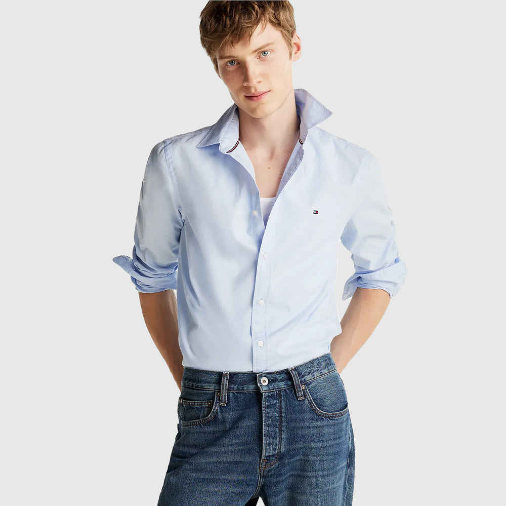 Tommy Hilfiger Flex Poplin Shirt - Light Blue |ThirdBaseUrban