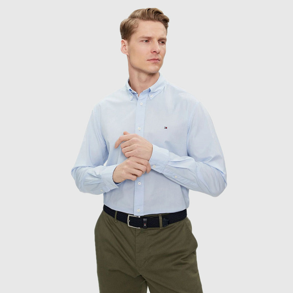 Tommy Hilfiger Flex Poplin Shirt - Blue |ThirdBaseUrban