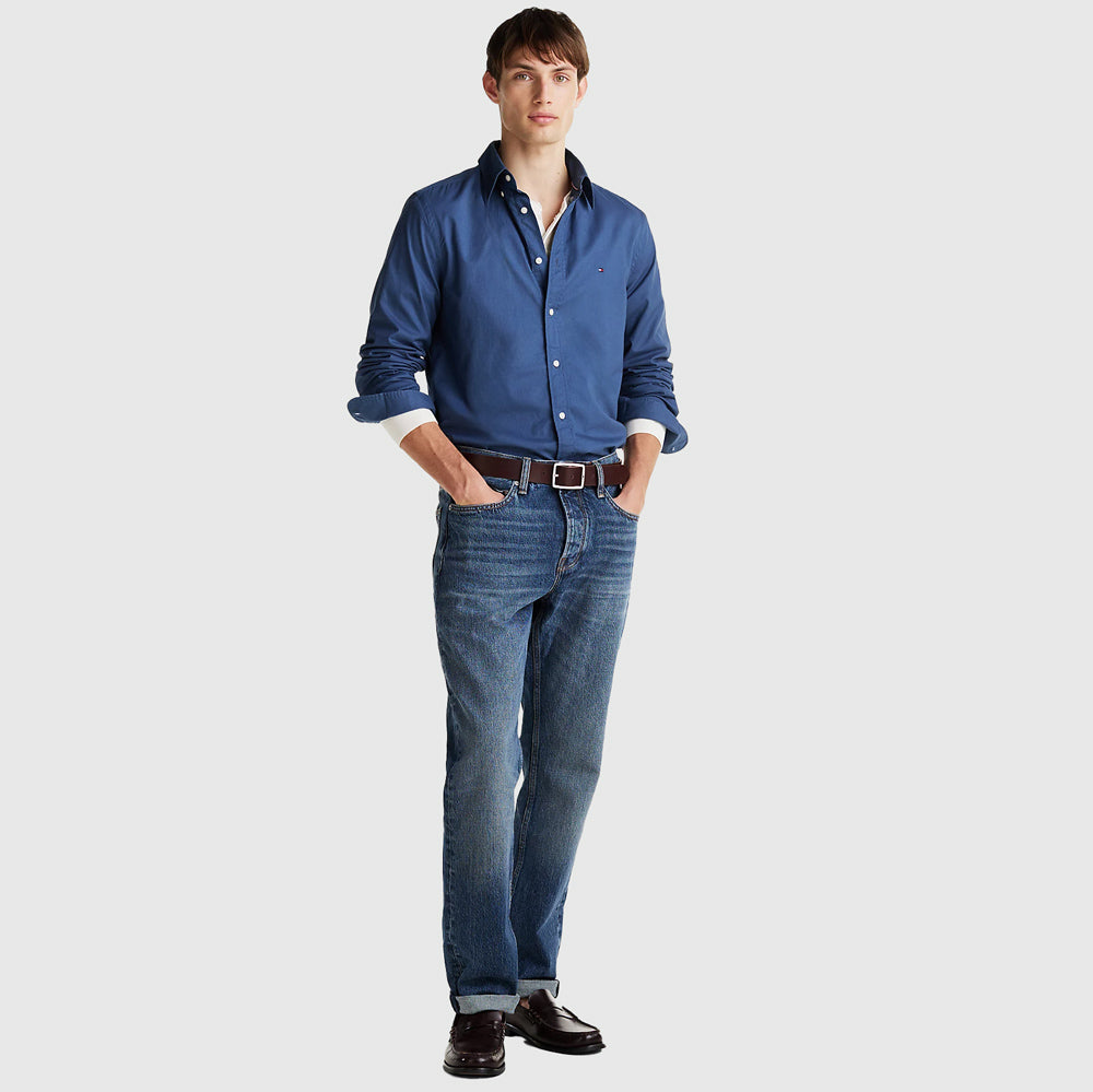 Poplin Solid Shirt - Steel Blue