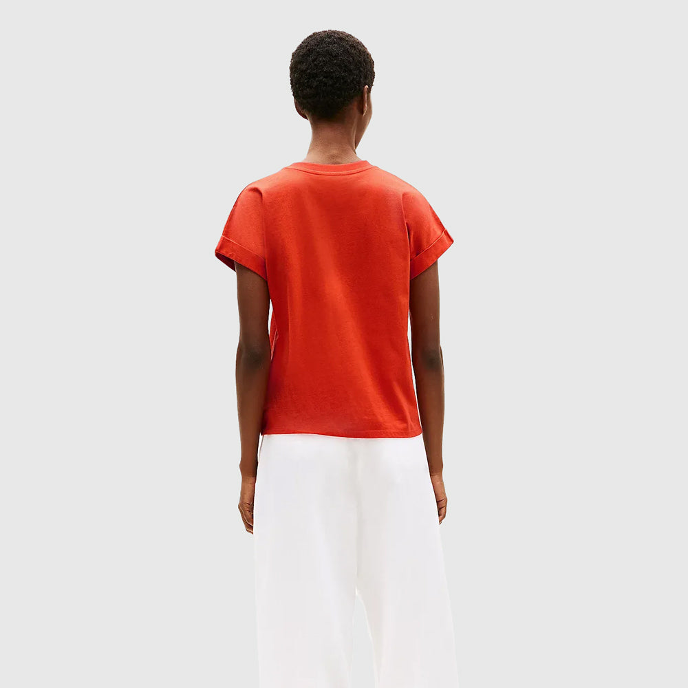 Floral Script T - Shirt - Orange