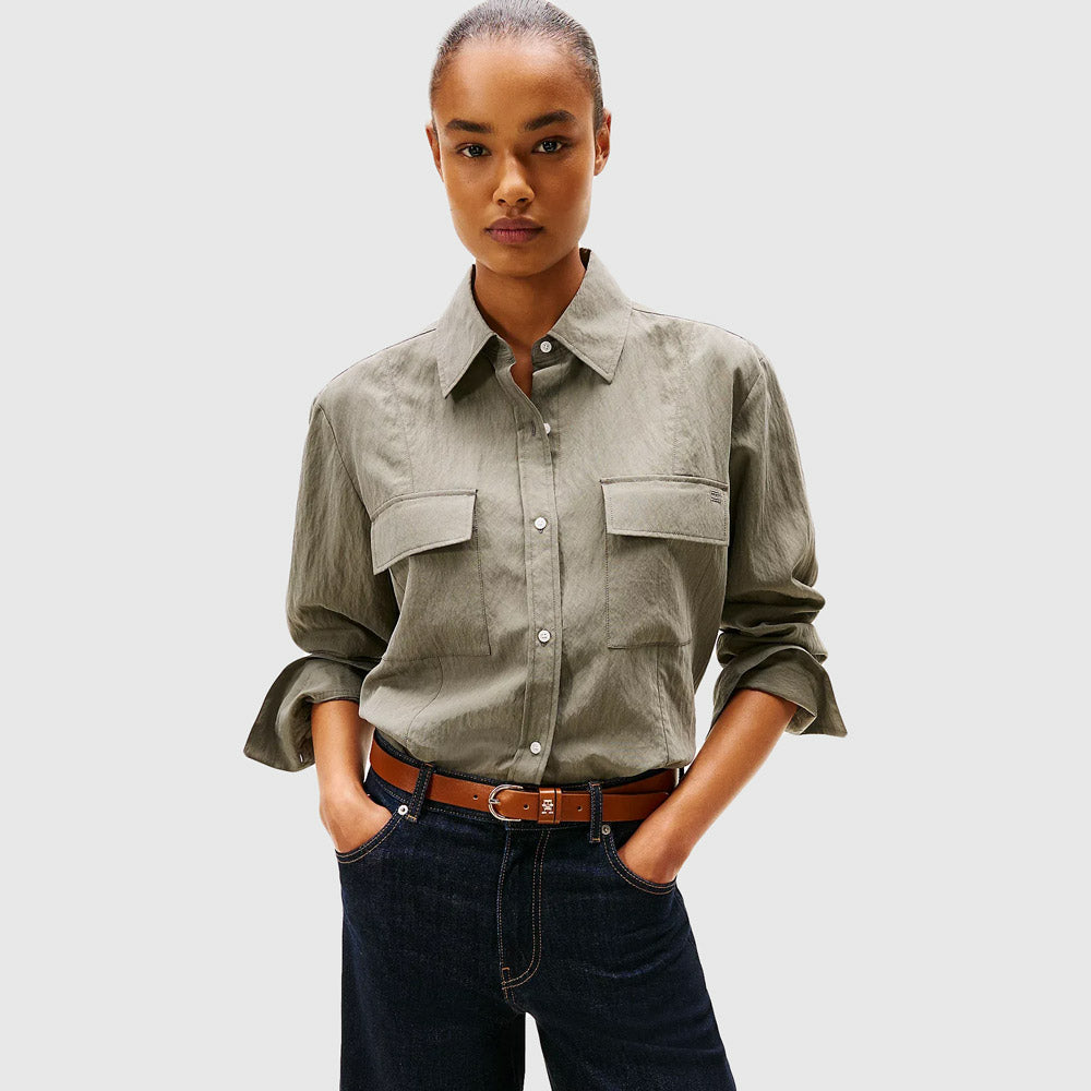 Tommy Hilfiger Fluid Utility Shirt - Olive |ThirdBaseUrban