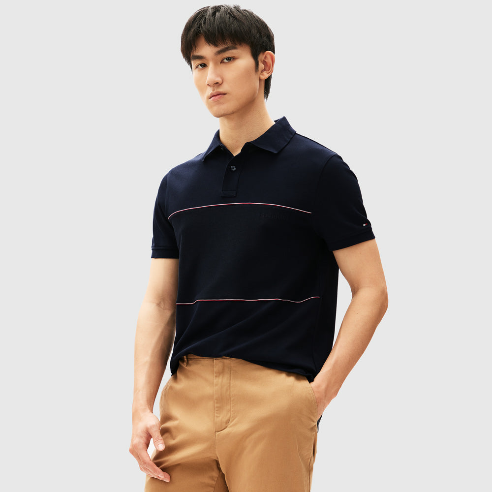 Tommy Hilfiger Global Stripe Blocking Golfer |ThirdBaseUrban
